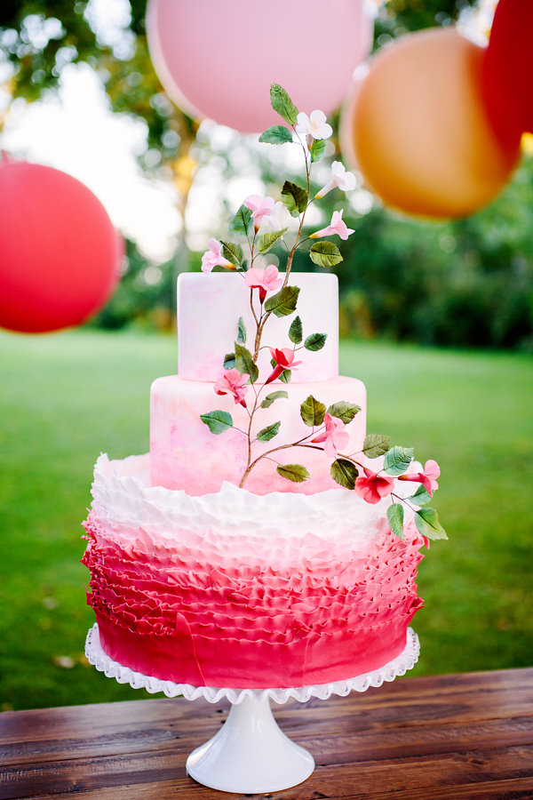 pink wedding cake