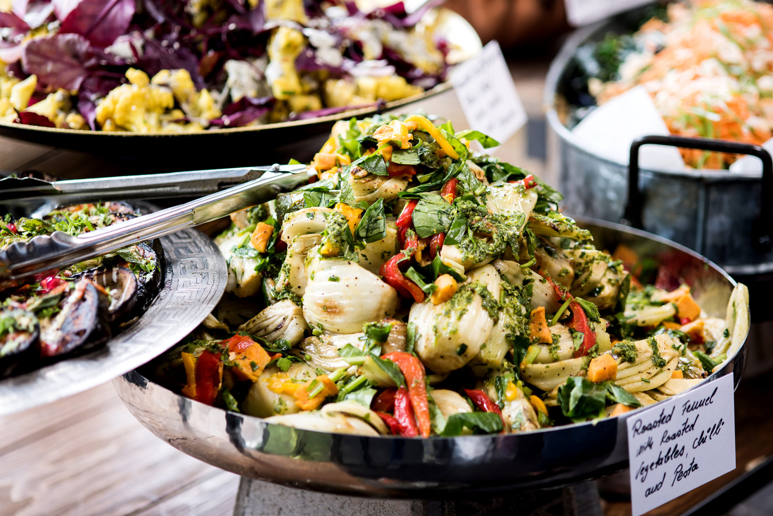 Selection of salad in a rich buffet