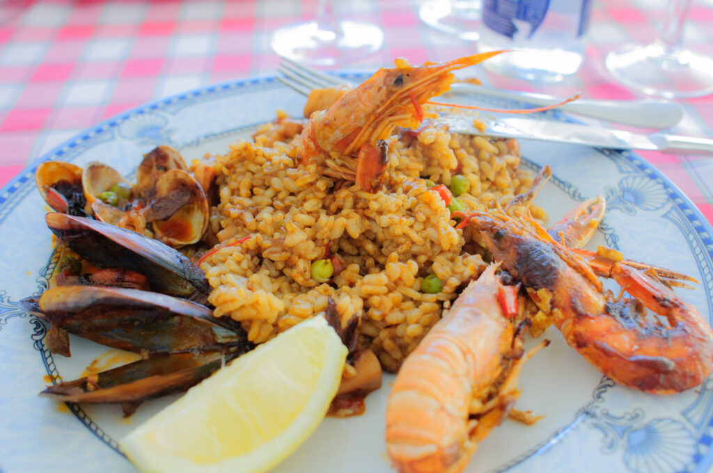 barbecue seafood paella