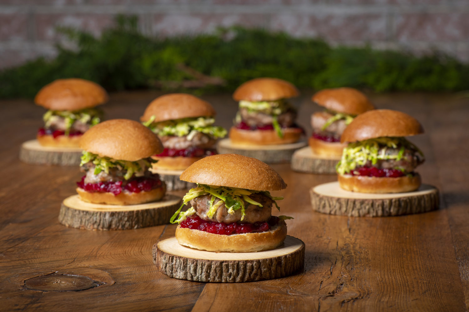 Turkey Sliders with brussels sprout slaw & cranberry chutney