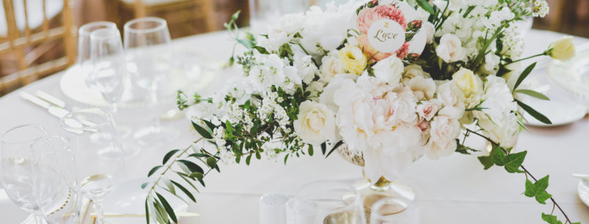 Floral arrangements with white flowers
