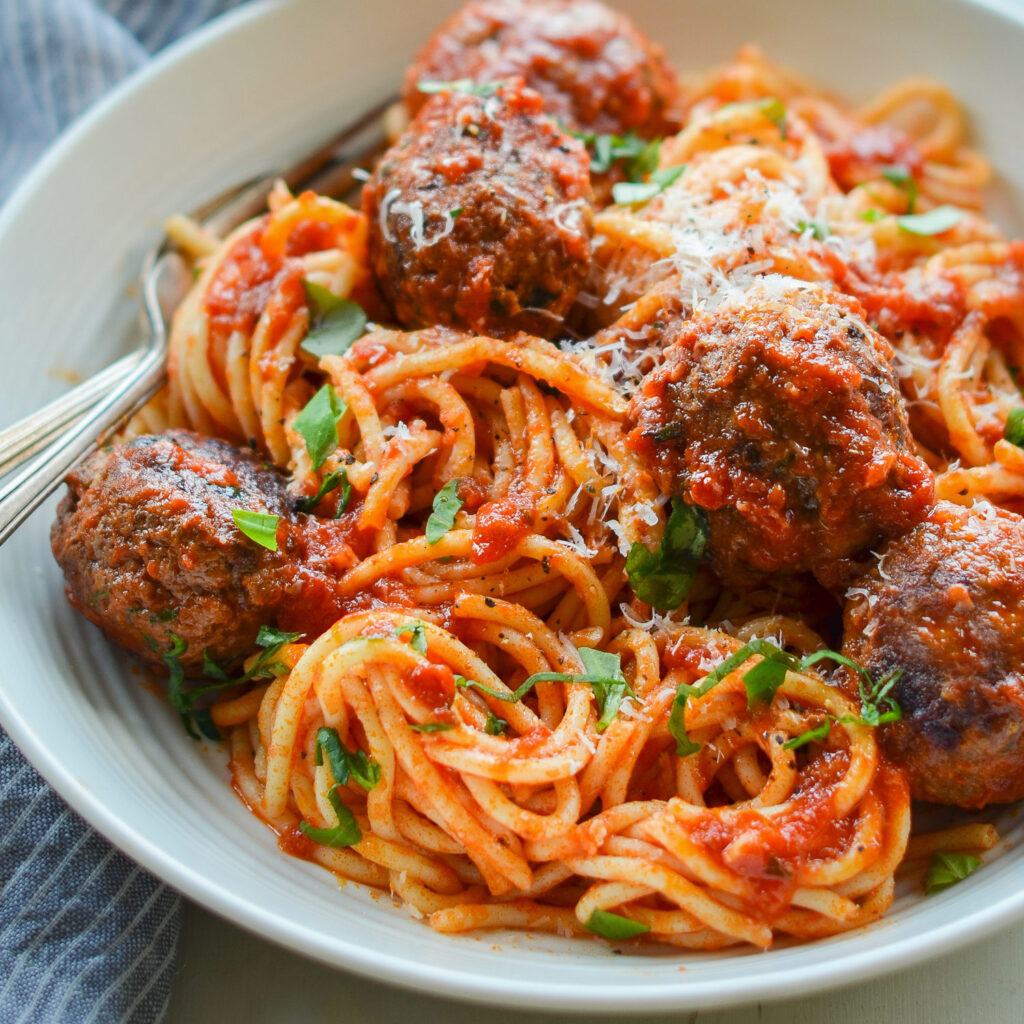 Spaghetti and meatballs