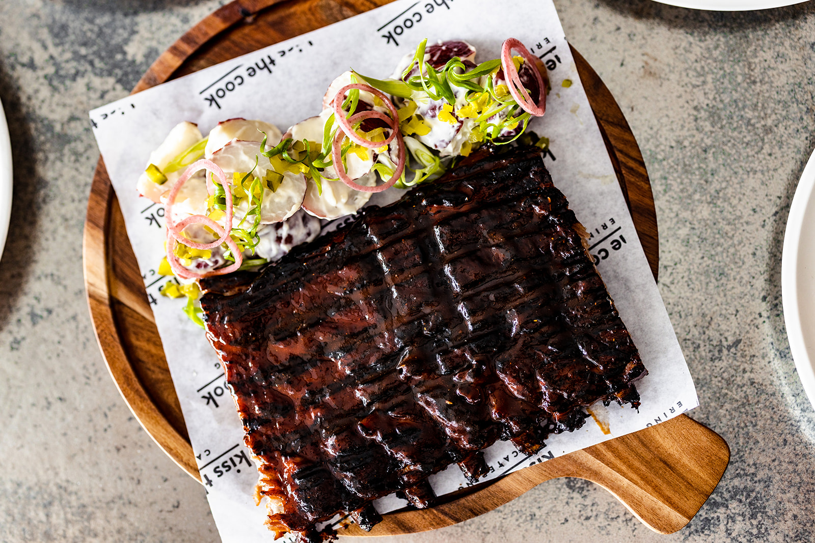 Toronto bbq catered ribs with a side of coleslaw