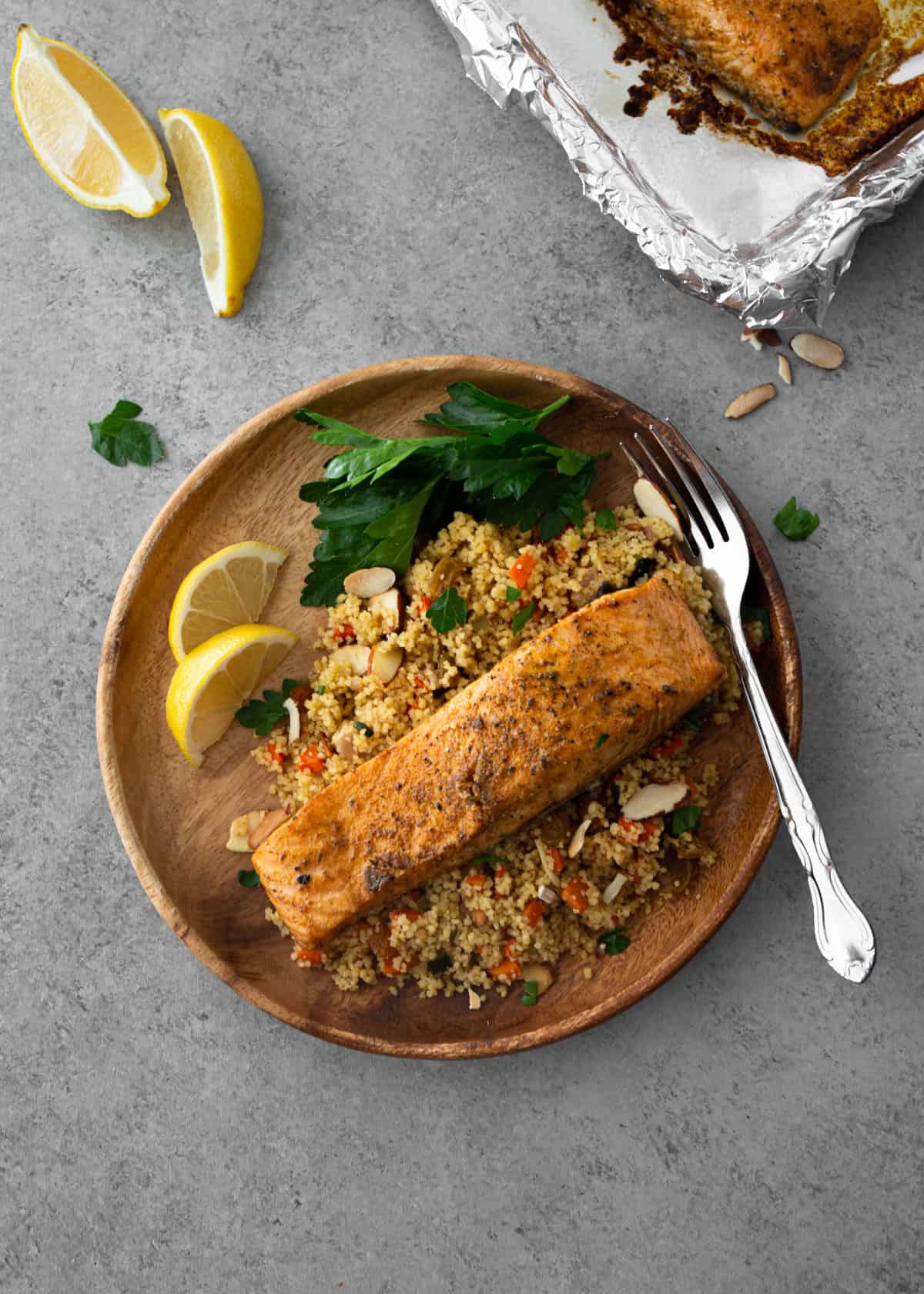 Moroccan Salmon with Vegetable Couscous 3409