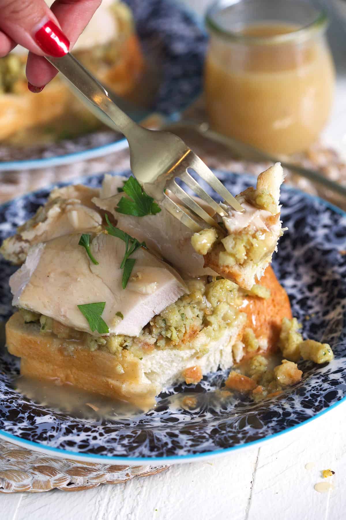 Open Faced Turkey Sandwich